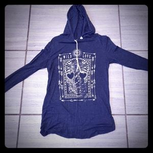 Womens Skull pullover hoodie top